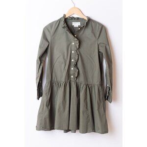 Kate Spade Broome Street Dress Women's XS Olive Ruffle Knit Dress